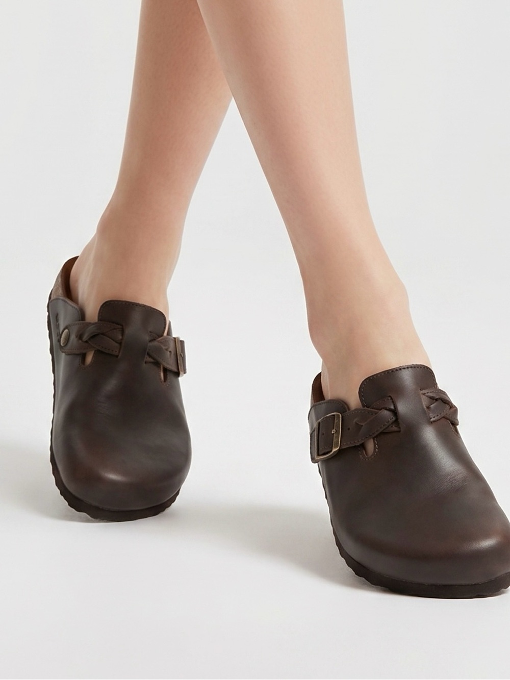 Cliffs by WHITE MOUNTAIN Dark Brown Slip-On Clogs with Buckle